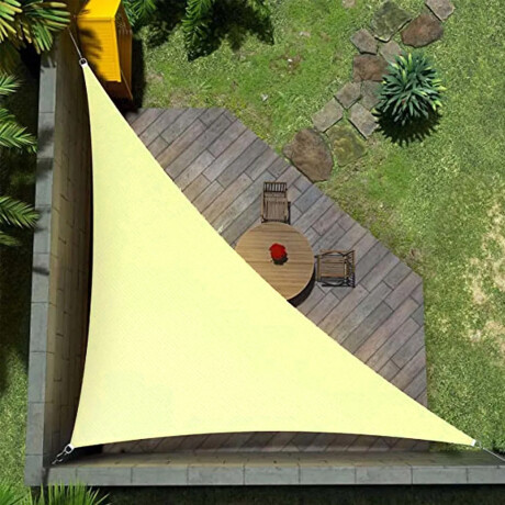 Toldo Lona Vela Triangular 3.6x3.6x3.6Mt Sombra p/ Exterior Crema
