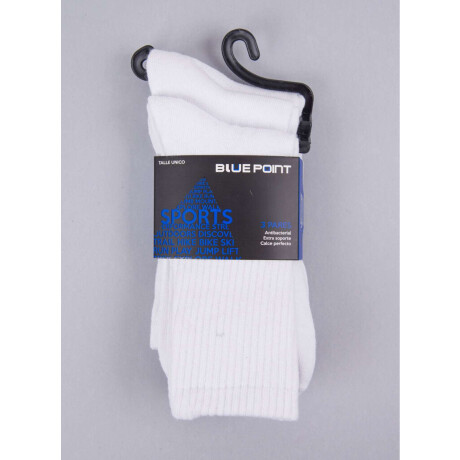 Pack x3 medias media caña lisas Blanco