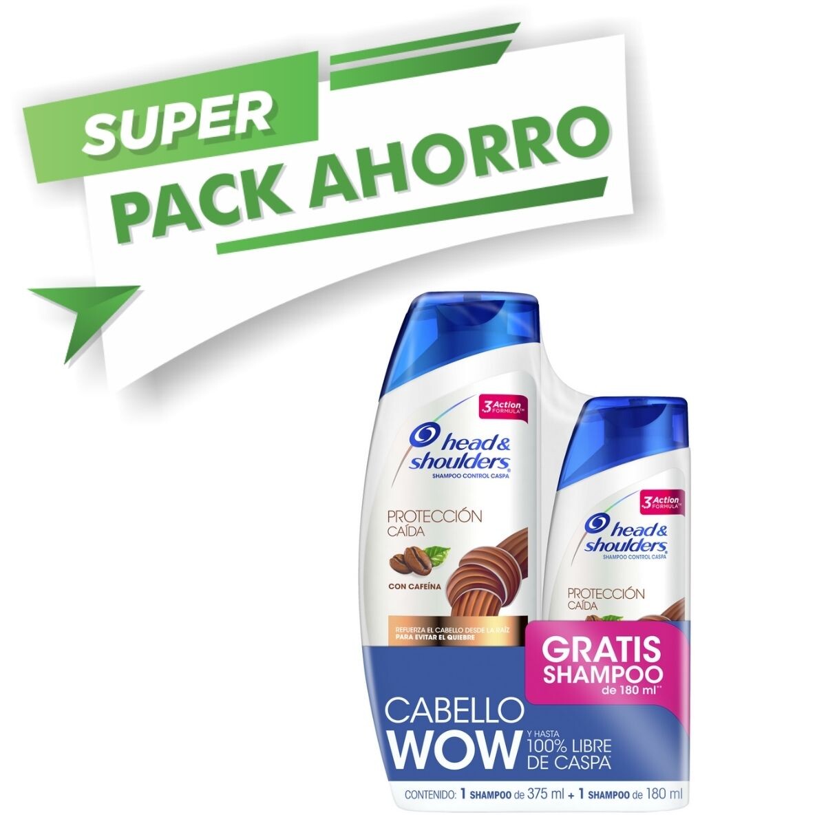 Shampoo Head & Shoulders Anticaspa Protección Caída - Pack Ahorro 375 ML + SH 180 ML 