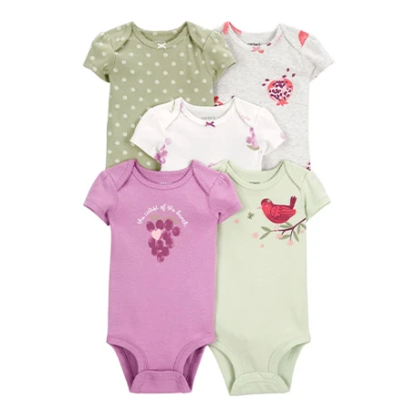 Pack X5 Bodies Carters Algodón Estampados MULTICOLOR