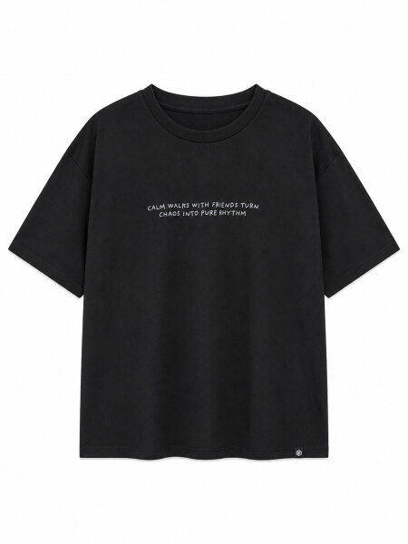 REMERA NAUPLIA PRINTED III NEGRO