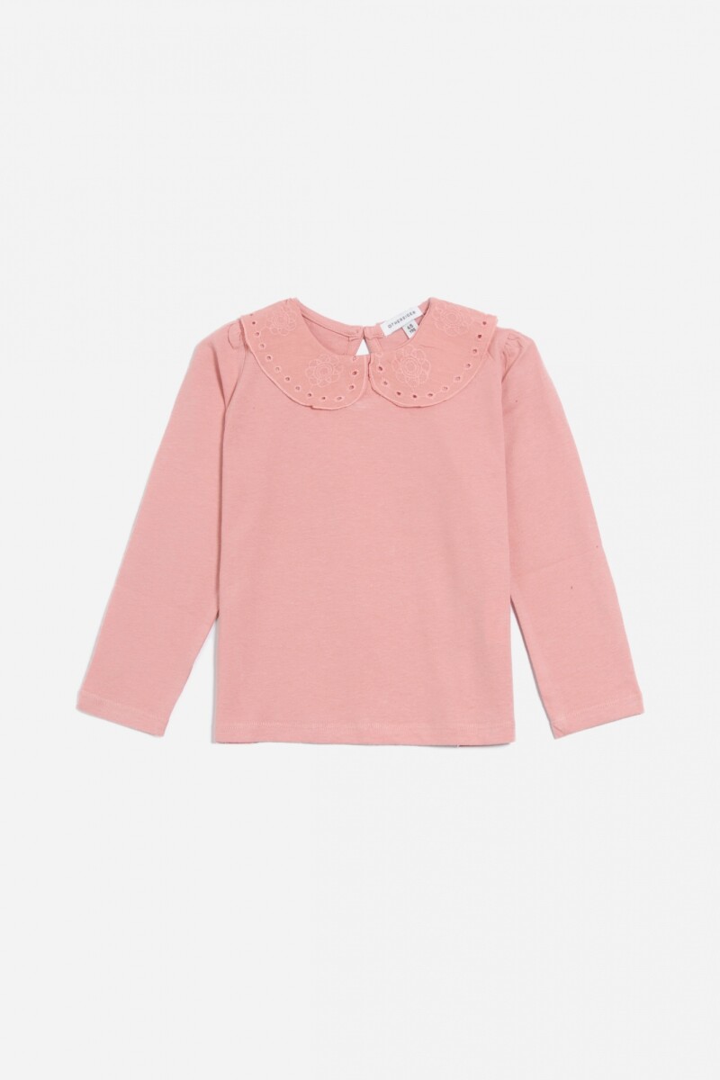 T-shirt manga larga con cuello bebe SALMON