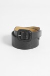 Cinturon croco con hebilla cubierta negro