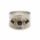 Anillo plata y lamina de oro martillado con zirconias Anillo plata y lamina de oro martillado con zirconias