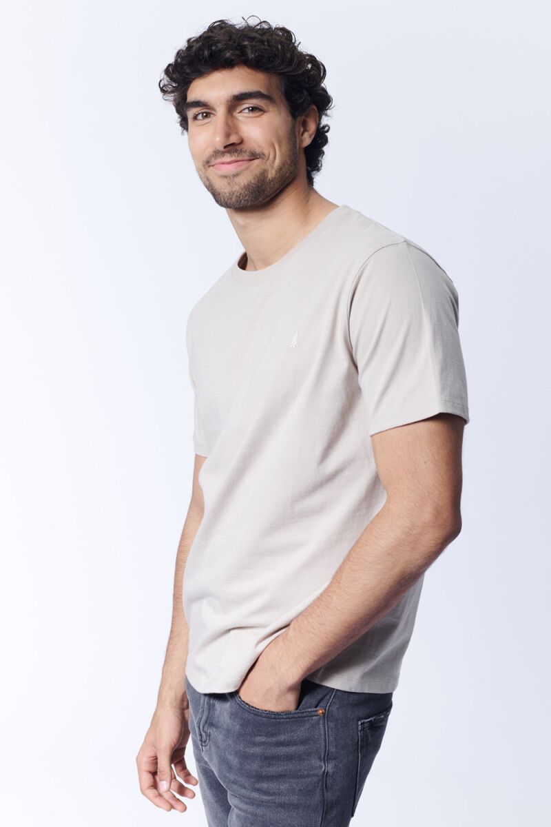 Remera Bordado Beige