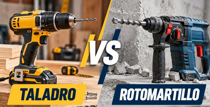 Taladro o rotomartillo: diferencias y cuál elegir según el trabajo