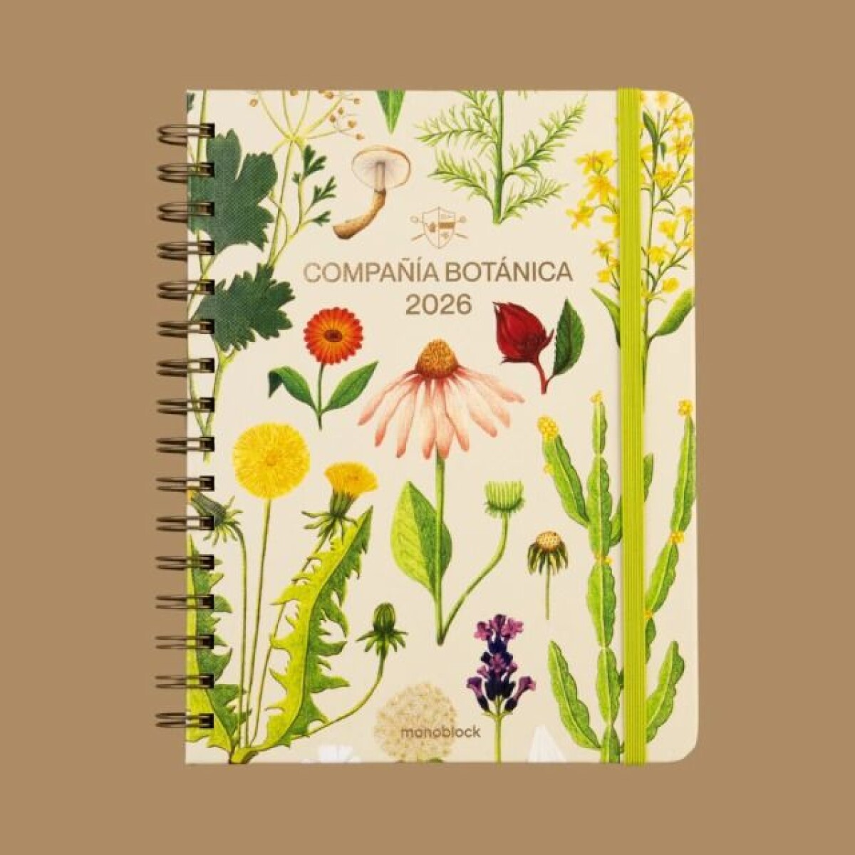 AGENDA MONOBLOCK COMPAÑÍA BOTANICA A5 SEMANAL ANILLADA 2026 - HERBARIO 