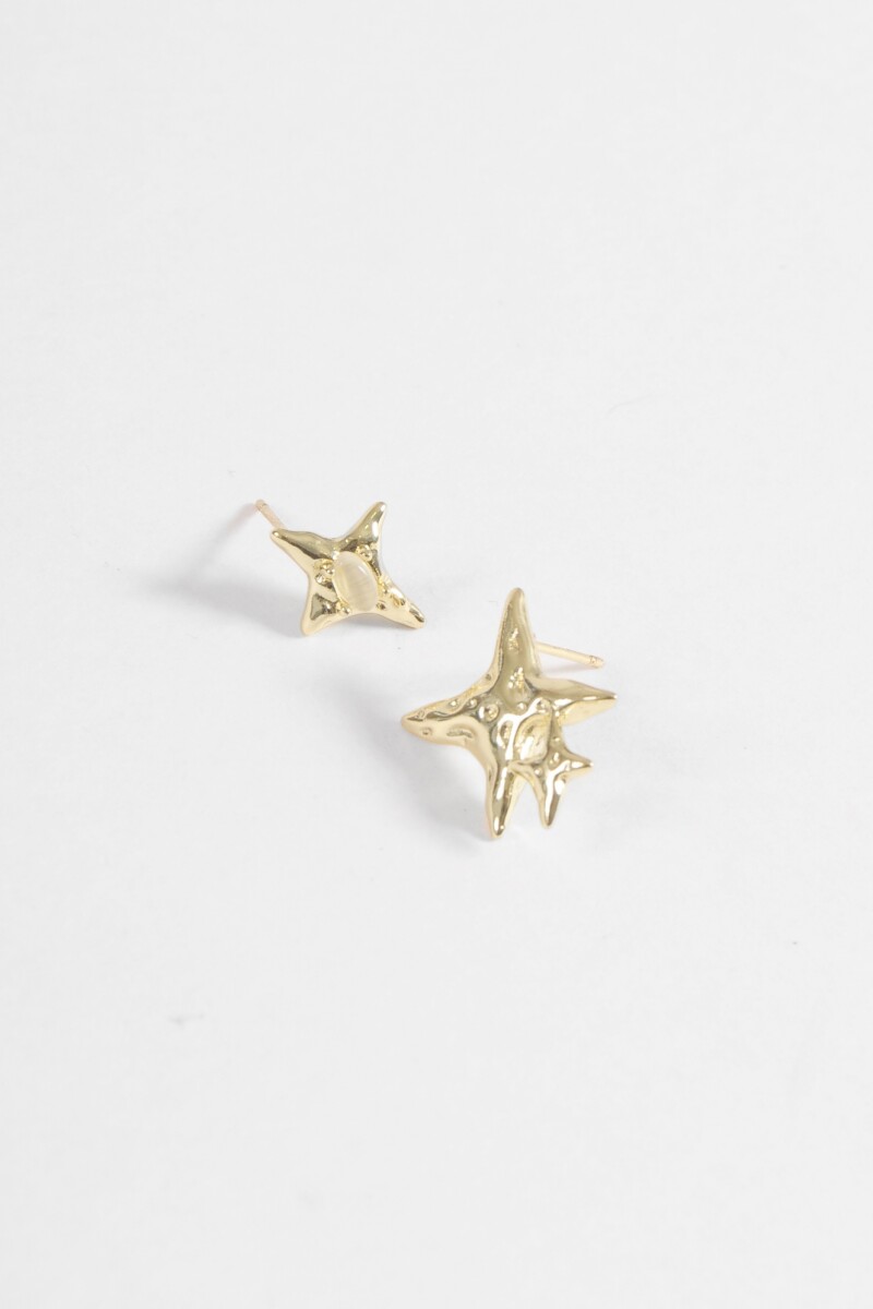 Caravanas estrella asimétrica dorado