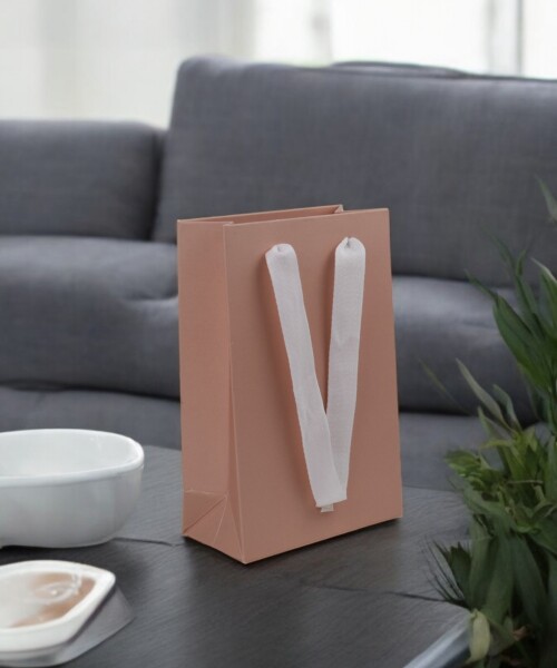 Bolsa cartulina laminada 10x05x15 cm ROSADO