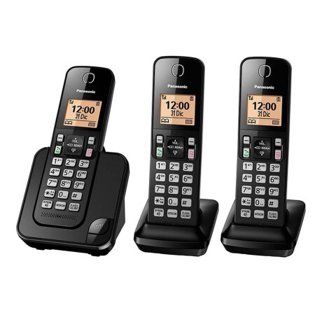 Panasonic - Teléfono Inalámbrico con 3 Auriculares KX-TGC353 - Soporte Hac. Modo Eco. Manos Libres. 001