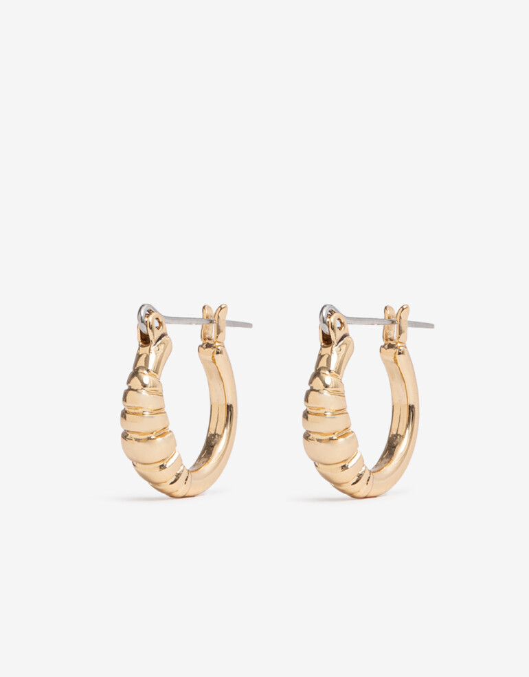 Aros Argollas Metal Argollas De Metal Bañado En Oro - Dorado