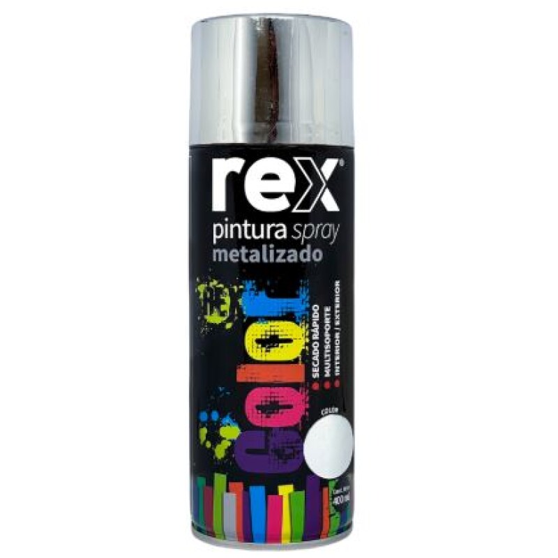 Pintura Aerosol Spray Colores Metalizados Secado Rápido Cromo