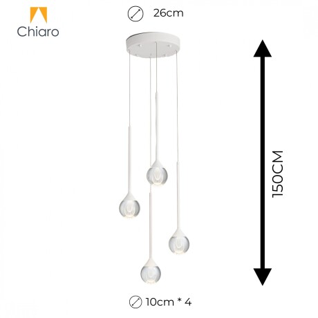 Colgante led de suspender con 4 esferas flotantes 20W Colgante led de suspender con 4 esferas flotantes 20W