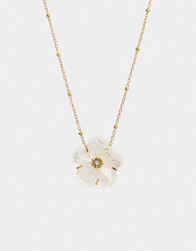Cadena Corta con Dije Premium Gold Cadena Corta Con Dije Flor - Dorado
