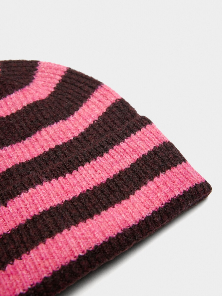 Gorro De Rayas Con Dobladillo multicolor