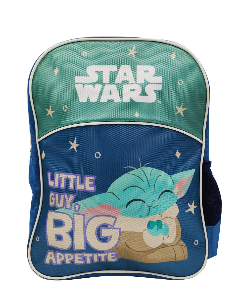 Mochila Infantil Disney Star Wars Yoda - Azul - Verde Agua - Gris 