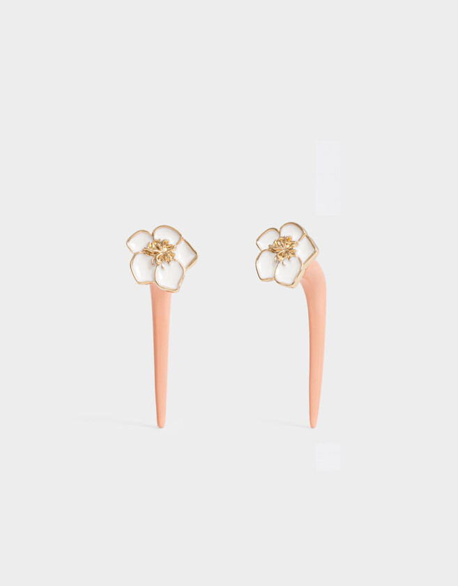 Aros Colgantes Cortos Flores Aros Colgantes Cortos Flores - Dorado