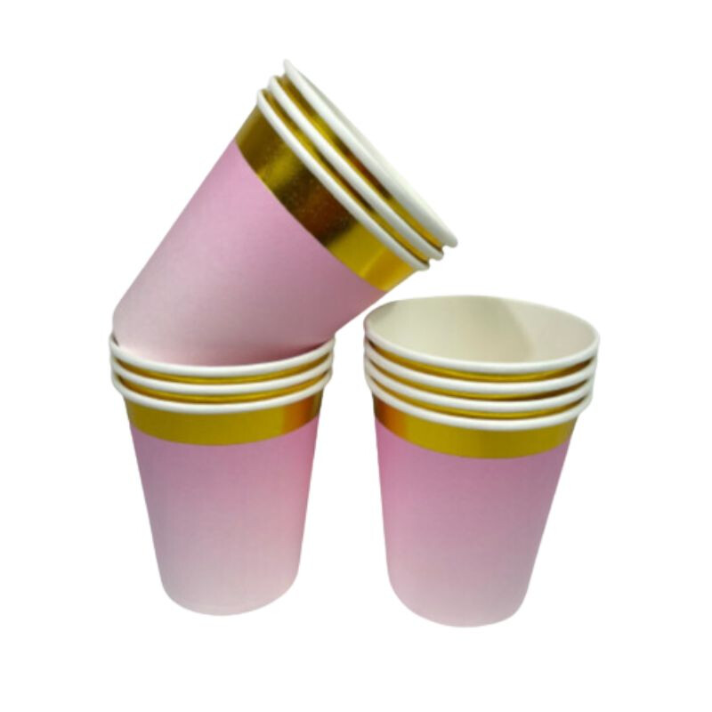 Vaso Descartable Degrade Pastel x10 Rosado