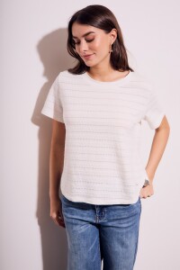 Remera M/corta Texturada Algodón Nacar