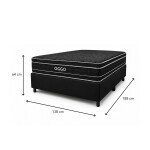 SOMMIER - MEGA BLACK 2 PLAZAS 100% ESPUMA SOMMIER - MEGA BLACK 2 PLAZAS 100% ESPUMA