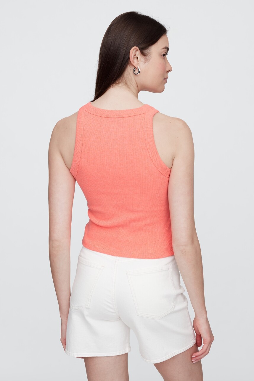 Musculosa Crop Mujer Neon Hot Lava