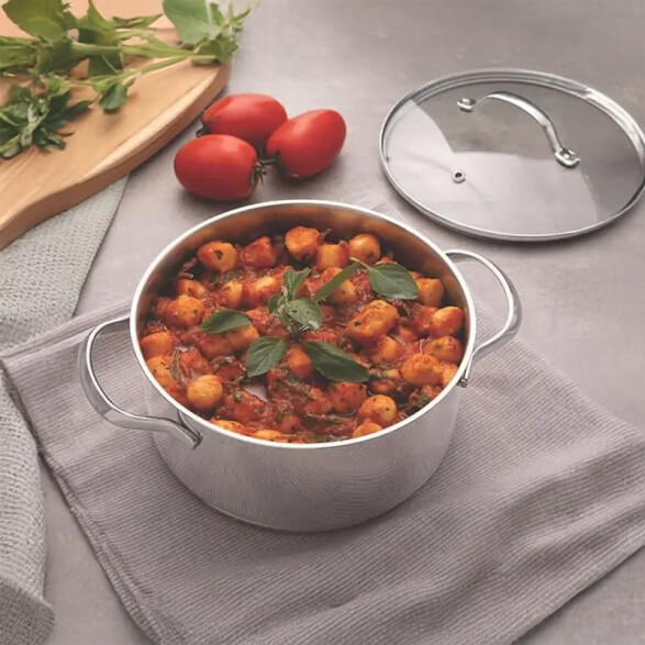 Olla honda tapa de vidrio Ø20cm 3.6L "UNA CERAMIC" -TRAMONTINA TF1862