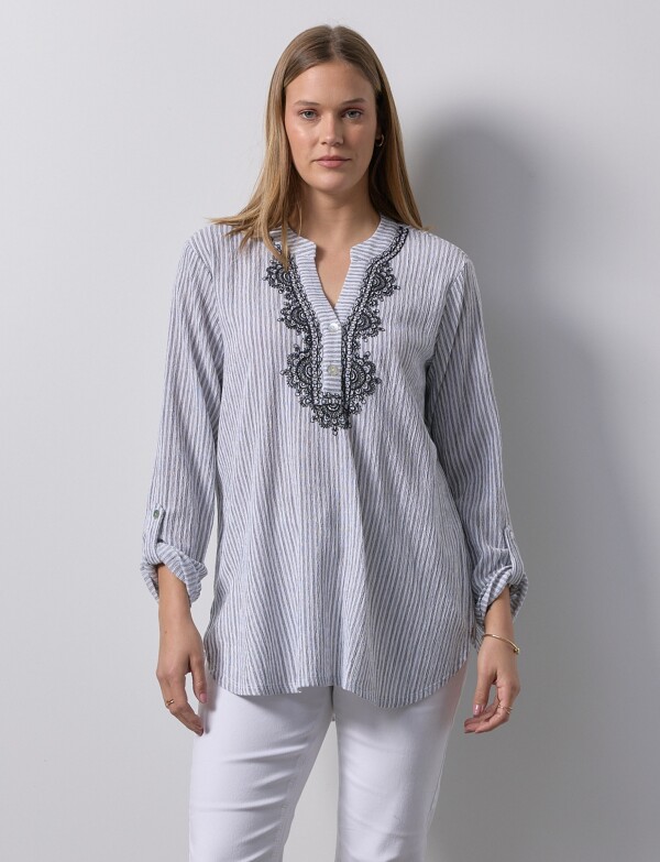 Blusa Det Bordado NEGRO/MULTI