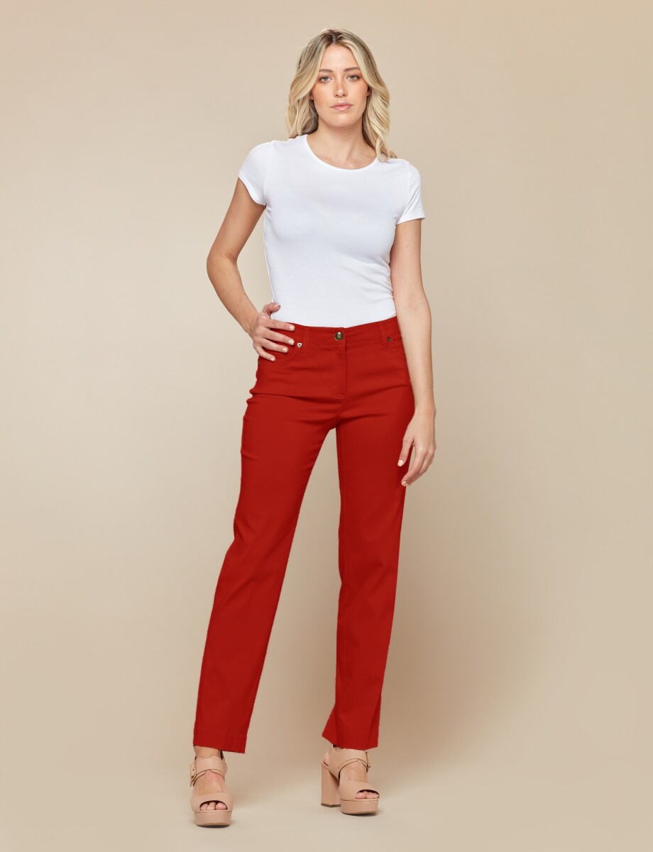 Pantalon Slim - Rojo 