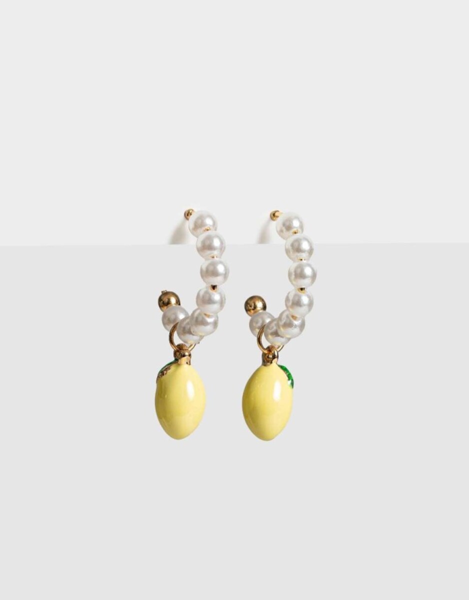 Aros Argolla Con Perlas - Dorado 