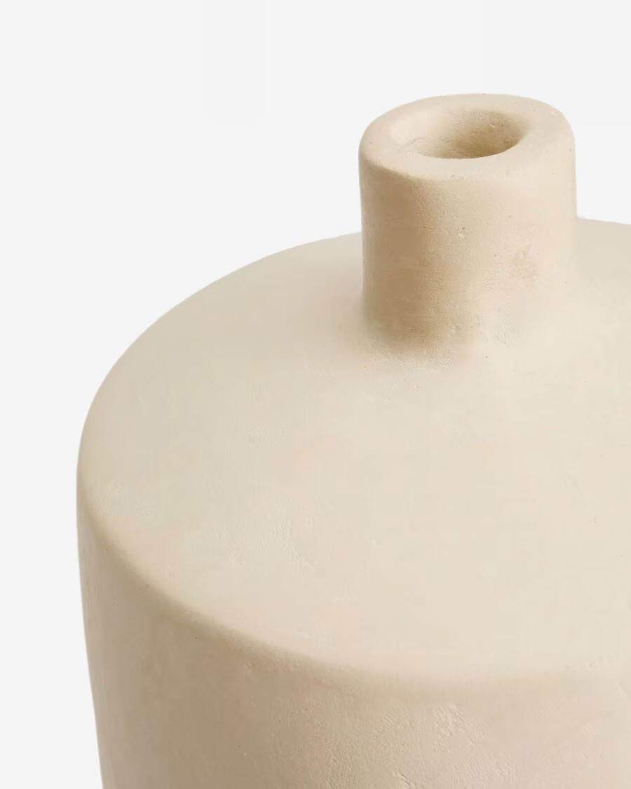 Jarrón Mireni de papel maché beige Ø 39 cm Jarrón Mireni de papel maché beige Ø 39 cm