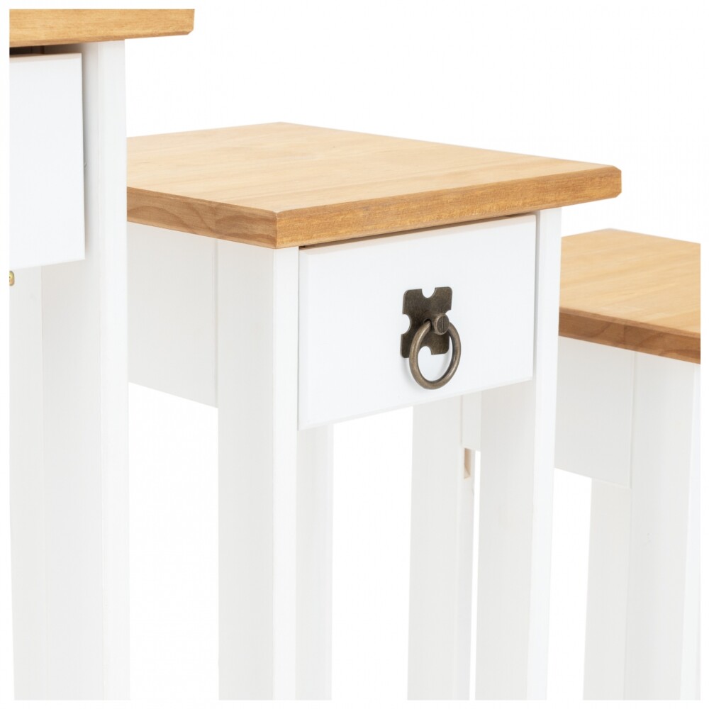 Conjunto Set De Mesas Pedestal Madera Maciza Linea Mexicana Conjunto Set De Mesas Pedestal Madera Maciza Linea Mexicana