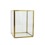 CAJA DECORATIVA VIDRIO 11.5X11.5X15.5CM BORDE DORADO CAJA DECORATIVA VIDRIO 11.5X11.5X15.5CM BORDE DORADO
