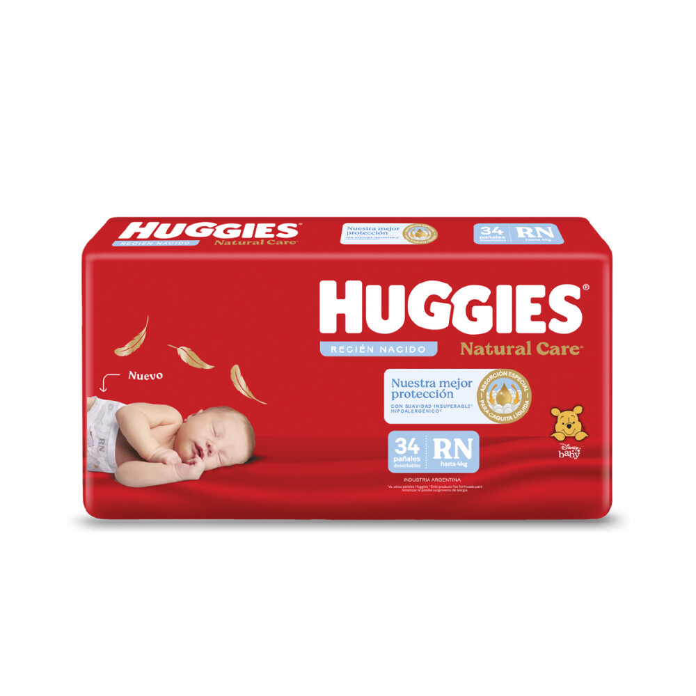 HUGGIES NAT CARE MEGA RN PAQ. X 34 UNID. única