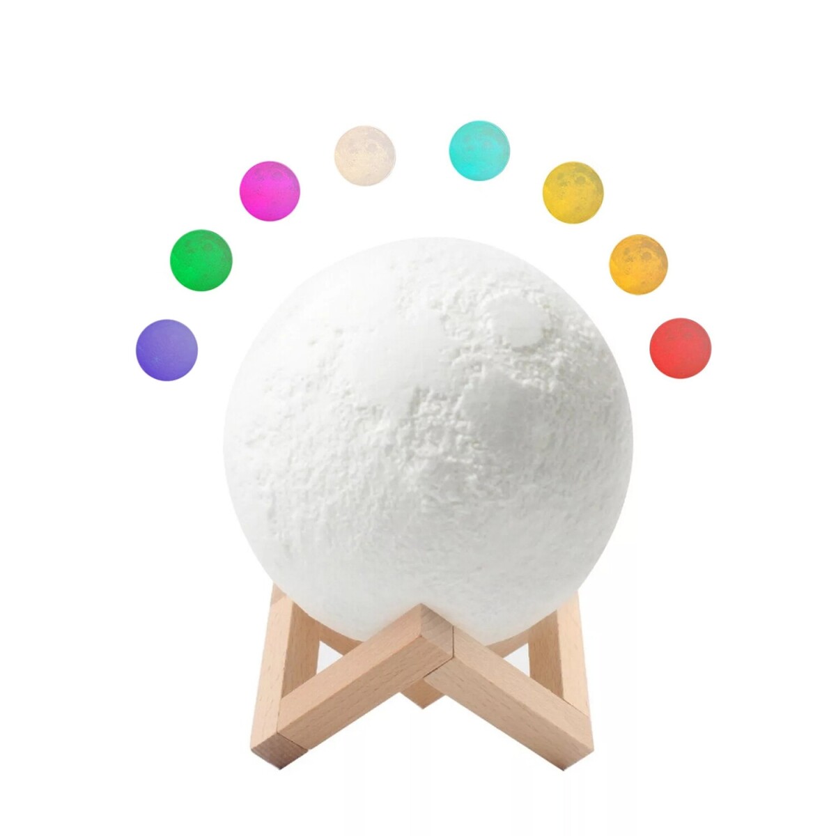 Veladora Luz LED decorativo Luna 15cm 8 colores 
