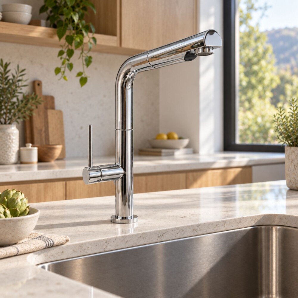 Grifería de cocina Monocomando de mesada extensible Vetta Cromado Brillante Grifería De Cocina Monocomando De Mesada Extensible Vetta Cromado Brillante
