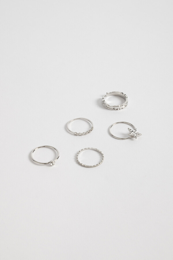 Set anillos Plateados