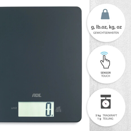 Balanza Cocina Digital Leonie Negra ADE Balanza Cocina Digital Leonie Negra ADE