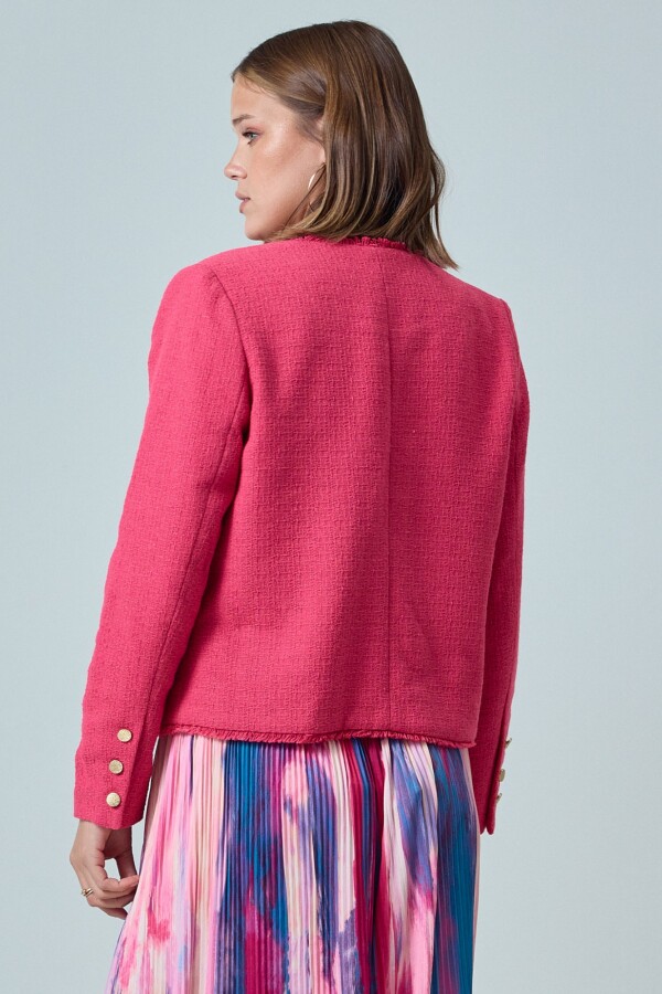 Chaqueta Tweed Crop FUCSIA