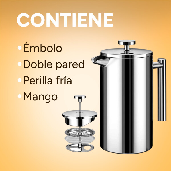 Cafetera Prensa Francesa Aluminio Embolo 1 Litro Doble Pared Cafetera Prensa Francesa Aluminio Embolo 1 Litro Doble Pared