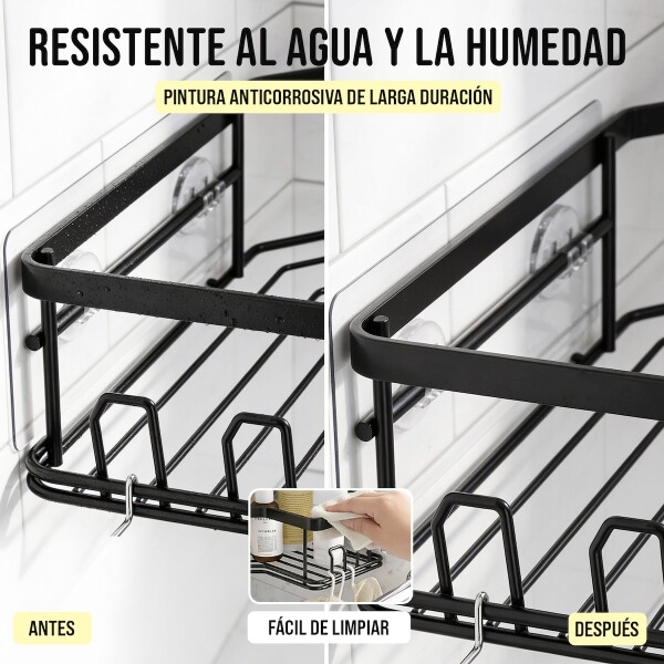 Set X2 Estantes Esquinero Organizador Baño Ducha Y Adhesivos Linea Premium Imback Color Negro Set X2 Estantes Esquinero Organizador Baño Ducha Y Adhesivos Linea Premium Imback Color Negro