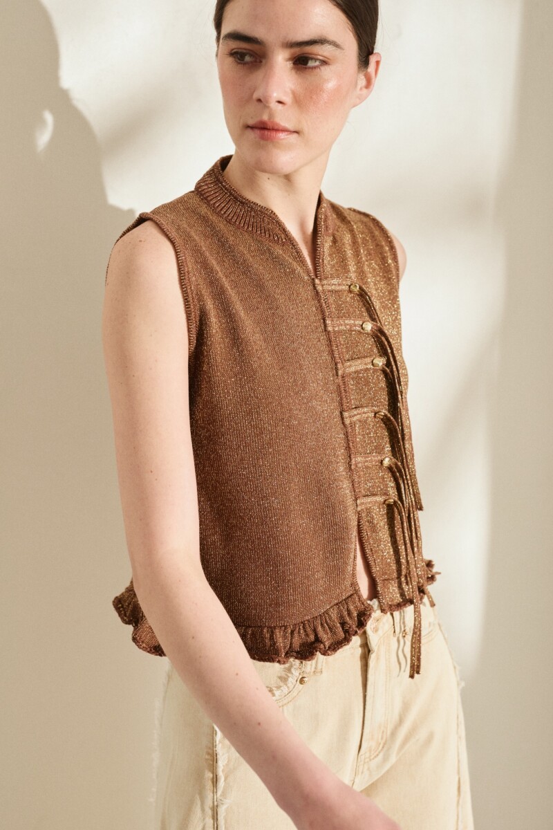 TOP SOL Chocolate Con Lurex