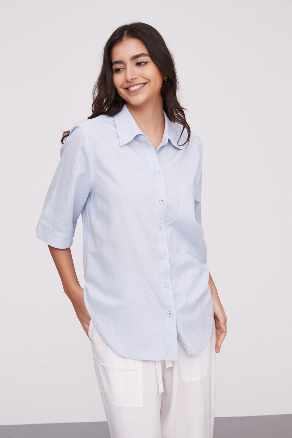 Camisa Aytana Celeste Claro