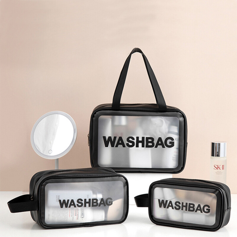 Set de Neceser de Viaje Transparentes Impermeables Washbag Negro