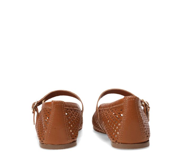 Zapato balerina calado Caramelo