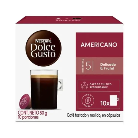 Caja de 10 Cápsulas Nescafé Dolce Gusto Americano 001