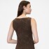 V-SL BOATNECK TOP PRINT BROWN CHEETAH