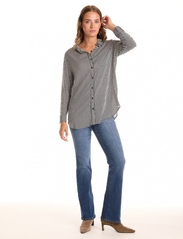 Camisa Lineas NEGRO/BLANCO