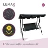 Hamaca Jardín Lumax con Toldo Hierro Exterior Gris
