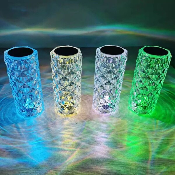 Lampara Diamante Prisma Rgb Bateria Táctil Control Velador Lampara Diamante Prisma Rgb Bateria Táctil Control Velador