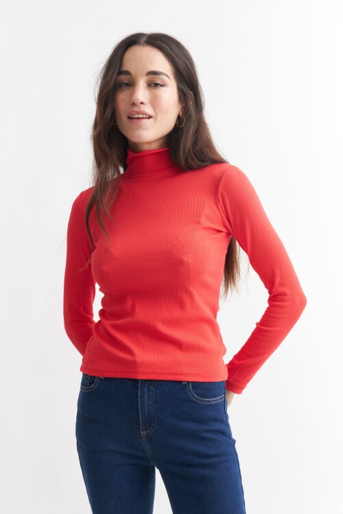 Polera canalé ROJO